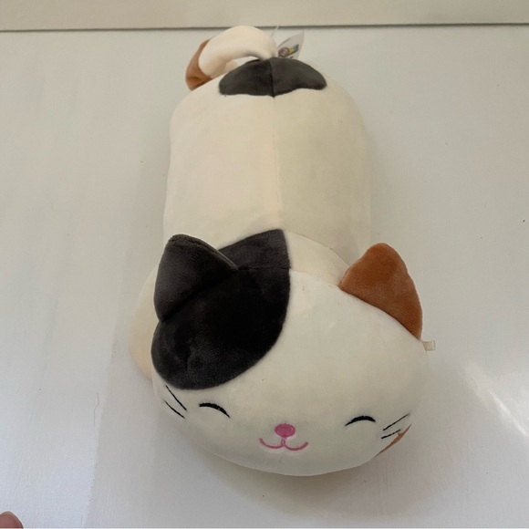 Squishmallow 12" Cam The Cat HugMees Laying Belly 2019 Cream Brown Stuffed Plush - Picture 5 of 8
